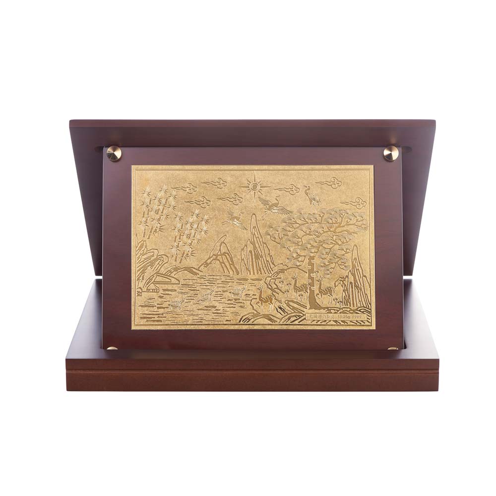 순금 십장생 상패우드케이스 11.25g(999.9‰)